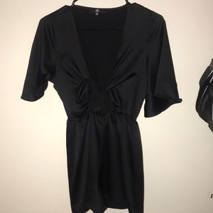 Silk black Romper!